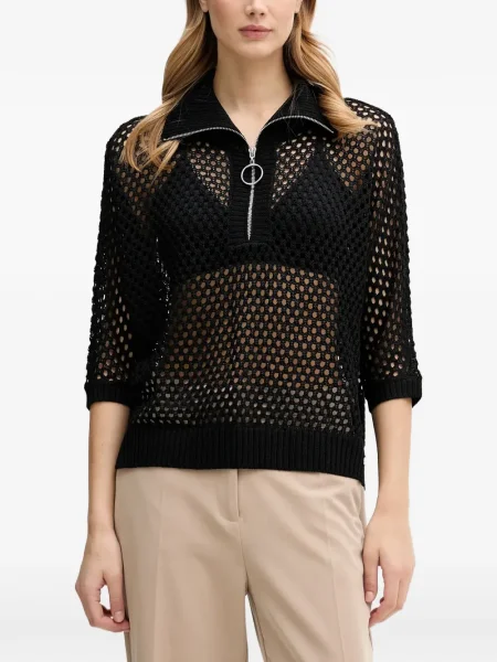 Pulover Joseph Ribkoff de jumătate de fermoar negru