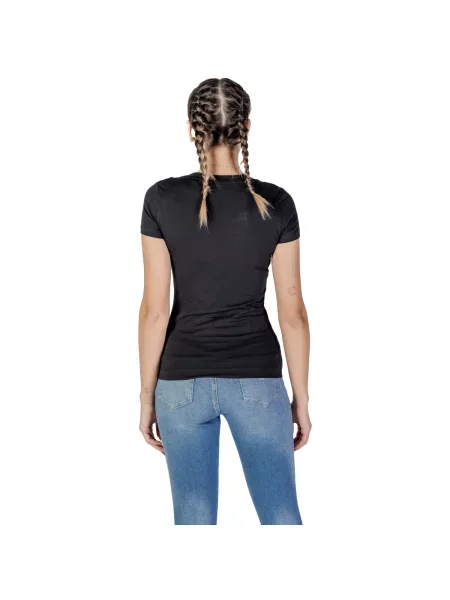 Guess T-shirt SS CN SHINY TRIANGLE Shirt Fit crna
