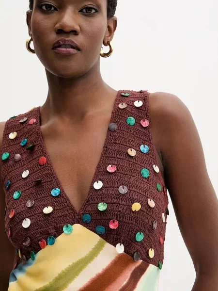 Сукня Never Fully Dressed maxi розкльошена помаранчевий