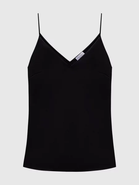 Шелковый топ Brunello Cucinelli черный