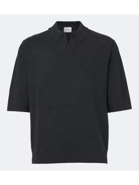 Tricou polo Le Kasha din cașmir gri