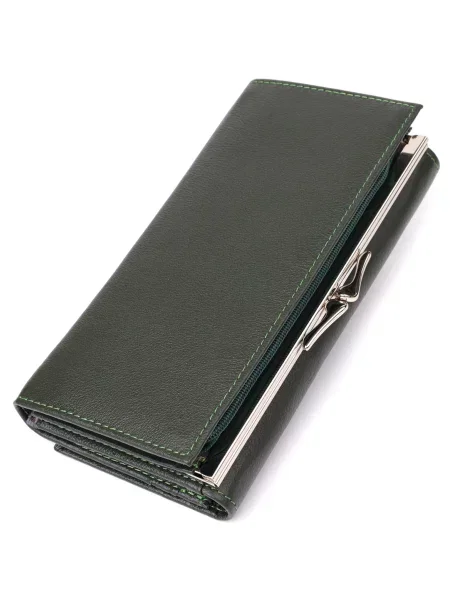 Кожаный кошелек St Leather Accessories зеленый