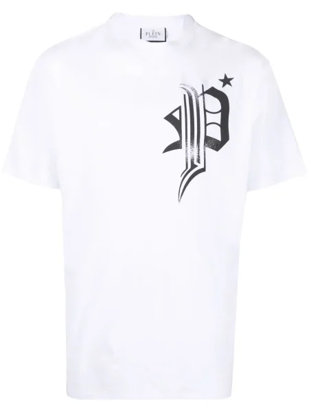 Tricou Philipp Plein cu imagine alb