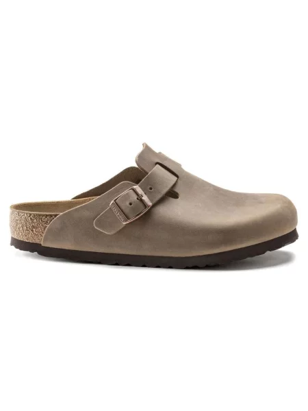 Klapki Birkenstock skórzane beżowe