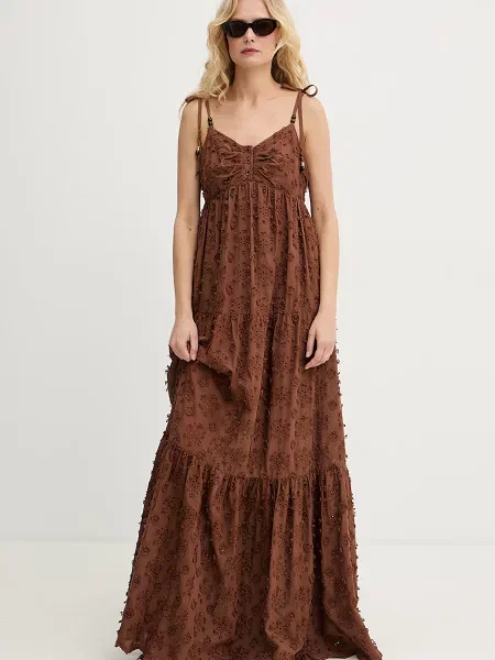 Silvian Heach sukienka letnia TAPLA brązowa