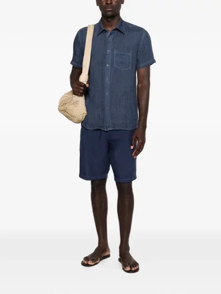 Pantaloni scurți 120% Lino cu cordon albastru