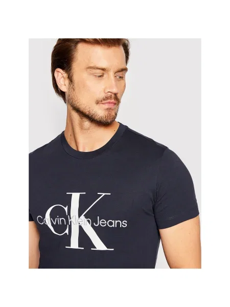 Calvin Klein Jeans Póló Slim Fit sötétkék