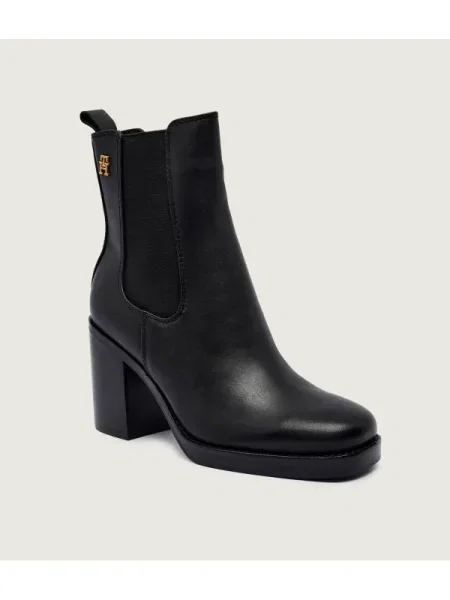 Tommy Hilfiger Botine Square Toe Chelsea High Block Hl negru