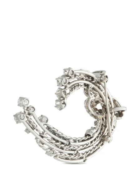 Diamant brosa Lb Exclusive cu imprimeu geometric argintiu
