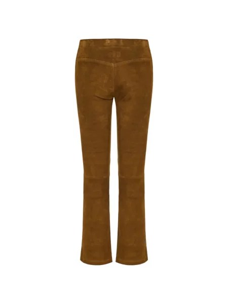 Pantaloni Stouls din piele de căprioară maro
