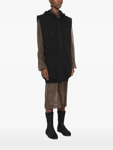 Яке Mm6 Maison Margiela без ръкави с качулка черно