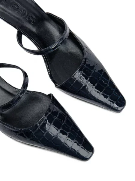 Papuci tip mules By Far din piele albastru