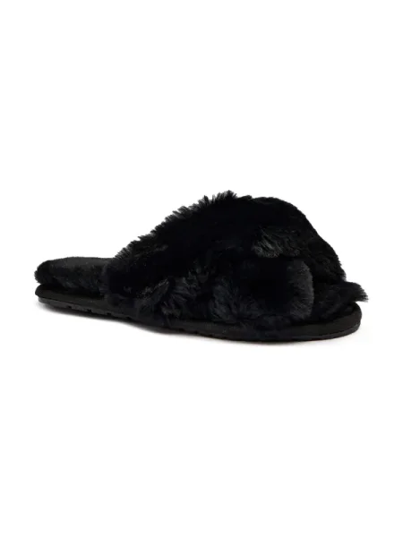EMU Australia De lână papuci de casă MAYBERRY cu adaos de piele negru
