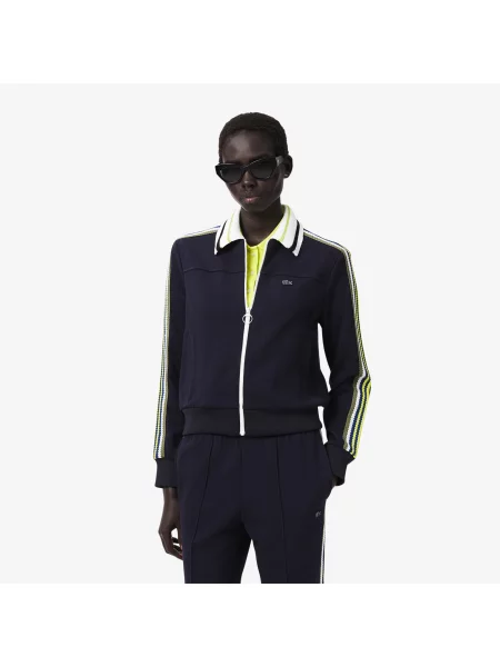 Lacoste Kurtka Dresowa French Made Paris Zapinana Na Błyskawiczny granatowa