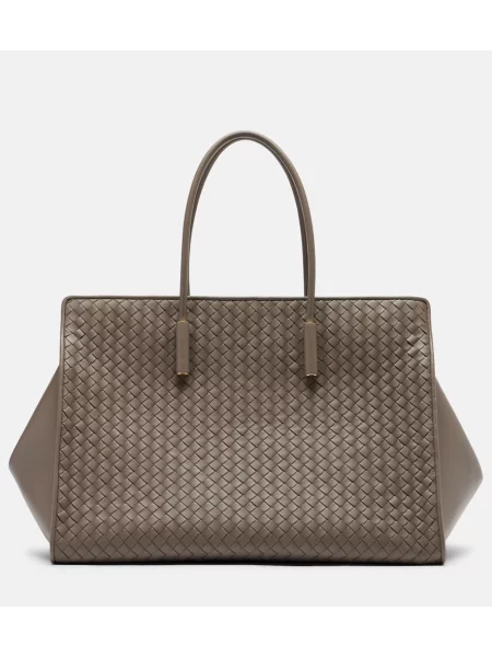 Top Bottega Veneta din piele gri