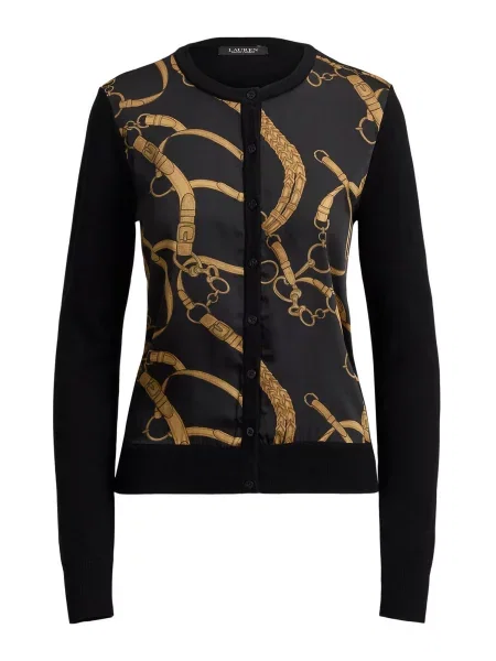 Lauren Ralph Lauren Geacă tricotată maro caramel / sepie negru