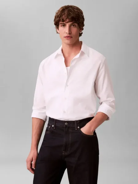 Calvin Klein Cămașă | Relaxed fit alb