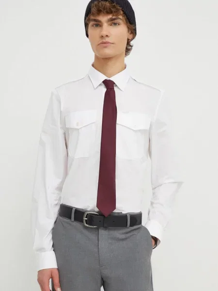 Košile G-Star Raw slim s klasickým límcem bílá