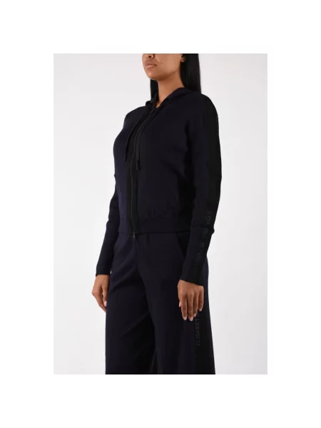 Dzianinowa bluza Elisabetta Franchi niebieska