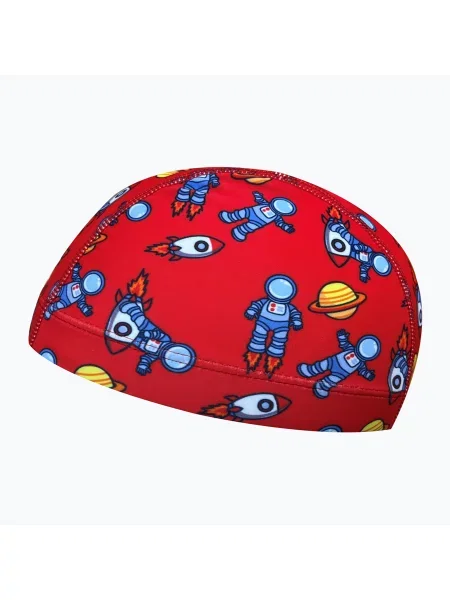 Детска шапка за плуване RAS Patterned Kid Elastane space червено