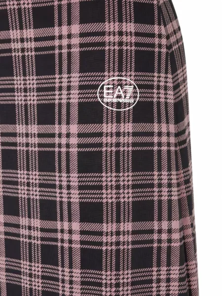 Карирана миди пола Ea7 Emporio Armani с принт черно