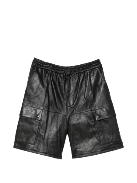 Pantaloni scurți cargo Juun.j din piele negru