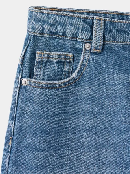 Dżinsy wide leg średni Dzieci 8 MANGO KIDS niebieski