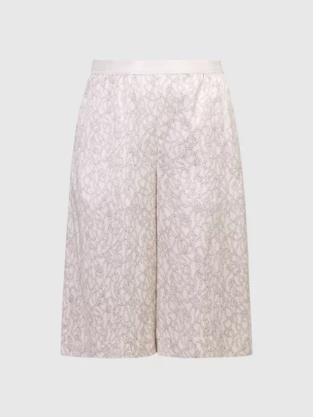 Шорти із шовку у візерунок Hundred knots Agnona бежеві