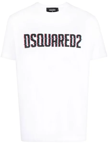 Tricou Dsquared2 cu imagine scurt alb