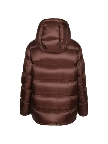 Geacă Moncler cu glugă maro