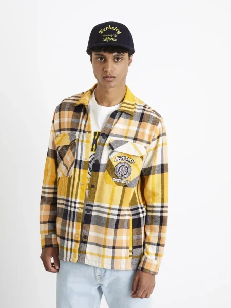 Cămașă în carouri Celio gri