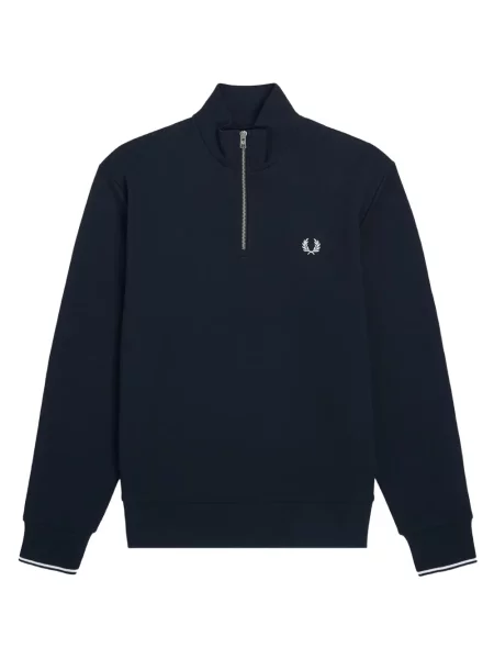 Hanorac cu fermoar Fred Perry cu autograf albastru