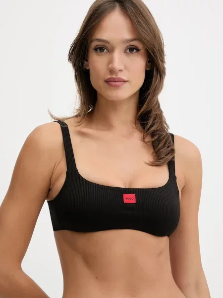 Plavková podprsenka HUGO SIGNATURE BANDEAU černá