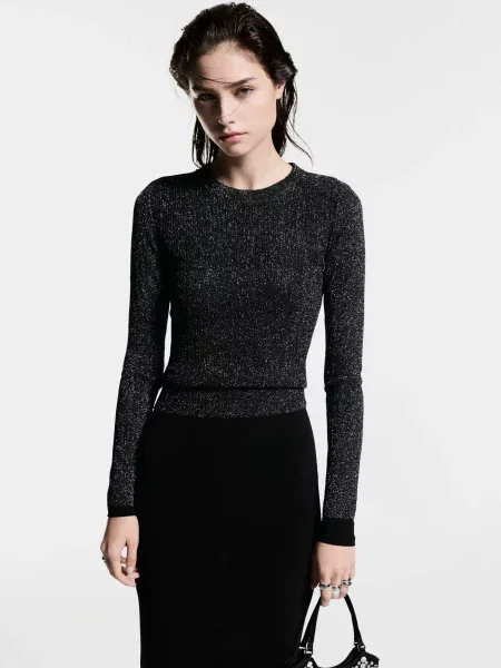 Лонгслів MANGO чорний