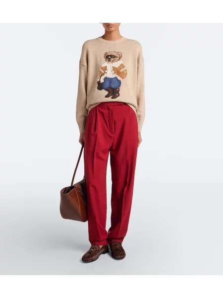 Vlnená polokošeľa Polo Ralph Lauren béžová