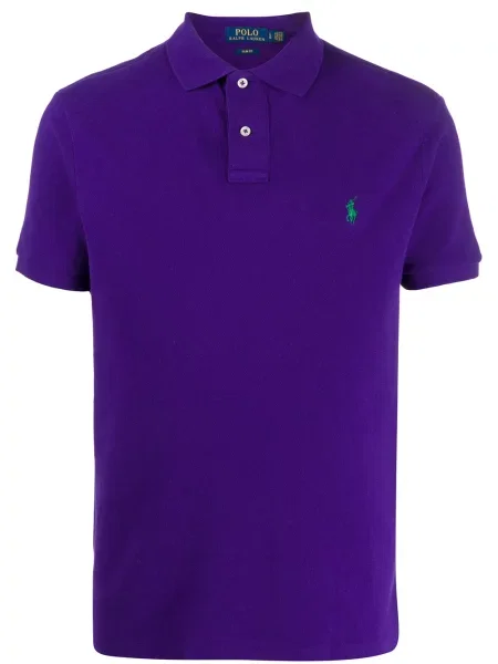Поло тениска Polo Ralph Lauren бродирана виолетово