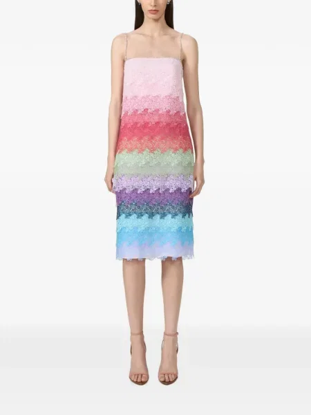Rochie midi Costarellos din dantelă roz