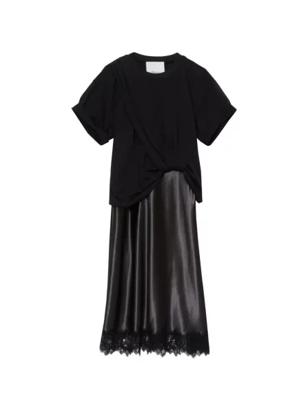 Rochie midi 3.1 Phillip Lim din dantelă până la genunchi de costum negru