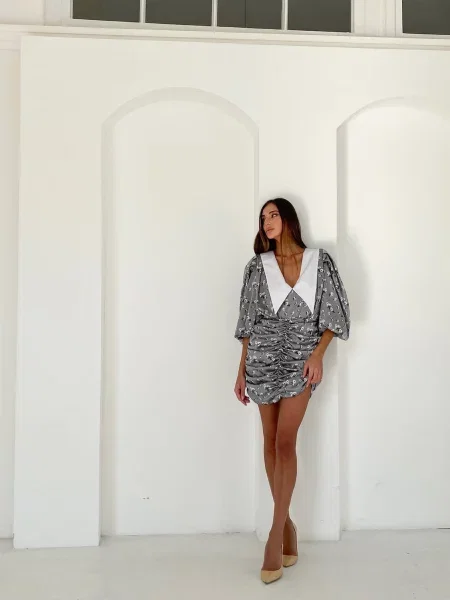 Сукня міні Milirud графіт шовк