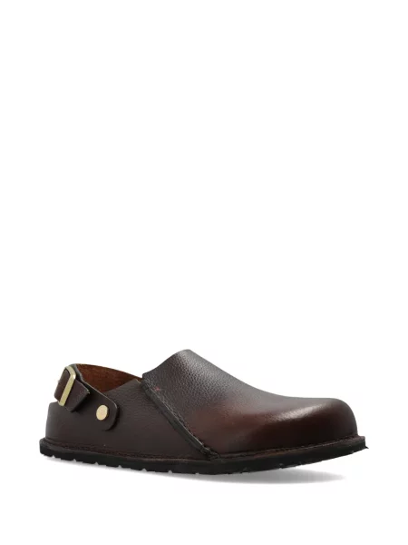 Papuci tip mules Birkenstock cu cataramă cu bretele maro