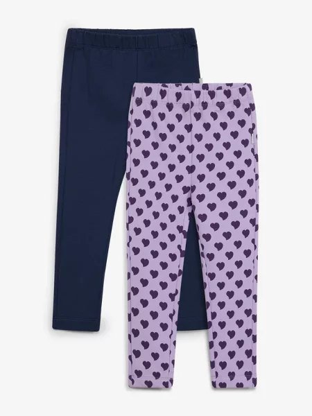 Legginsy ocieplane marki Lurchi z miękkiej bawełny organicznej 2 pary niebieskie