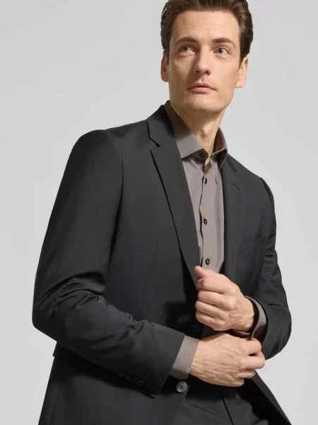 Olymp Level Five Koszula łatwa w prasowaniu Mężczyźni Slim Fit 39 brązowy