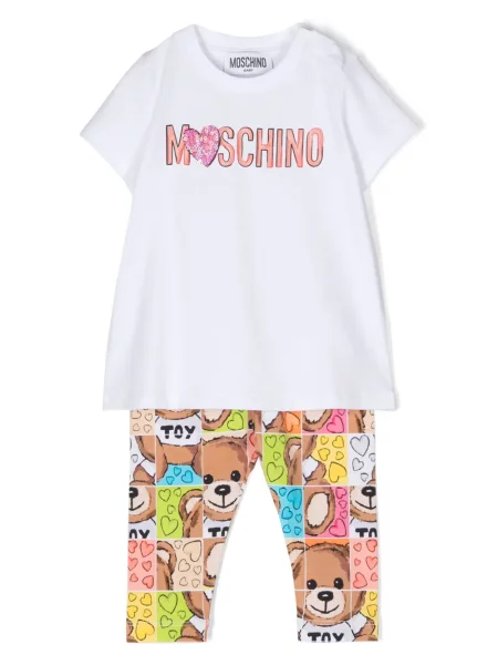 Spodnie dziecięce Moschino białe