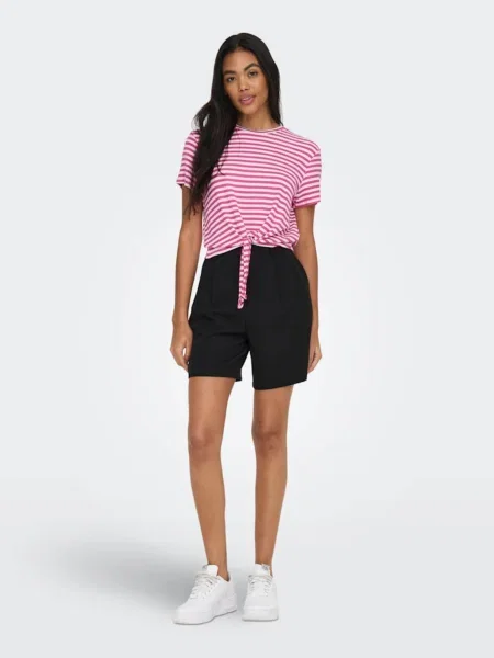 ONLY Tricou ONLBELIA fucsia alb