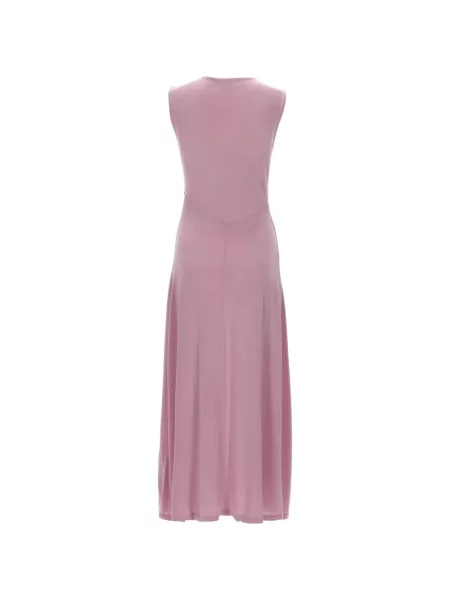 Rochie maxi Baum Und Pferdgarten cu model floral cu volane roz