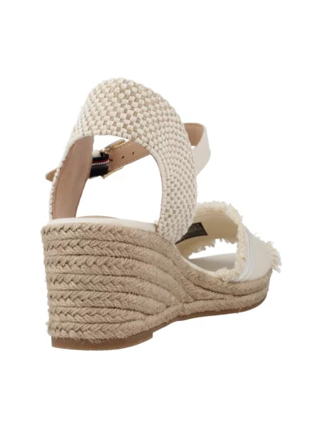 Tommy Hilfiger Espadrile Fringe Canvas Medium Wedge bež