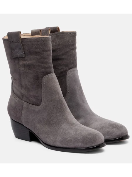 Cizme scurte Farm Rio din piele de căprioară gri