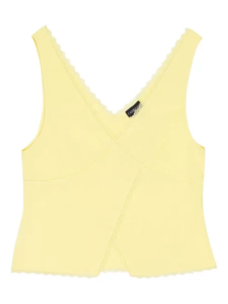 Top Callipygian cu decolteu în V galben