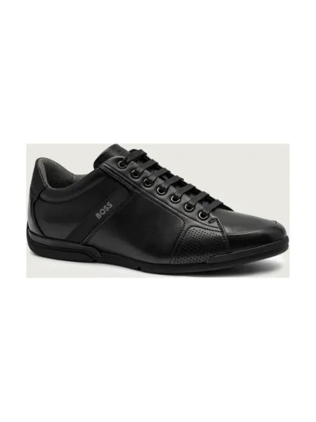 BOSS BLACK Bőr sneakers tornacipő fekete