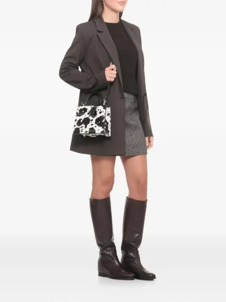 Torebka skórzana Mc2 Saint Barth skórzana z nadrukiem biała